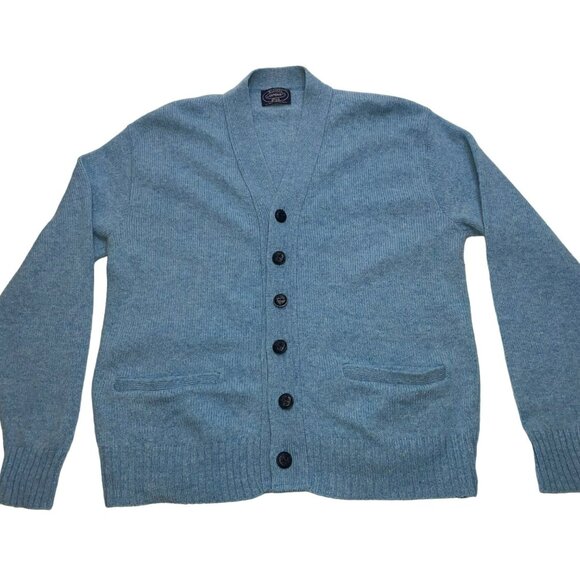 Vintage Kurt Cobain-Inspired Blue Cardigan Sweater With Button Closure Wool Larg - Picture 2 of 8